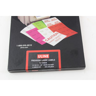 Uline Premium S10424 Premium Laser Labels 8.5 x 5.5 100 Sheets, 200 Labels New