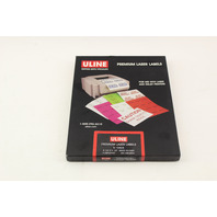 Uline Premium S10424 Premium Laser Labels 8.5 x 5.5 100 Sheets, 200 Labels New