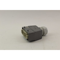 Harting 09330162601 & 19300160427 16 Pin Socket Male w/ Hood & Cable Grip New 