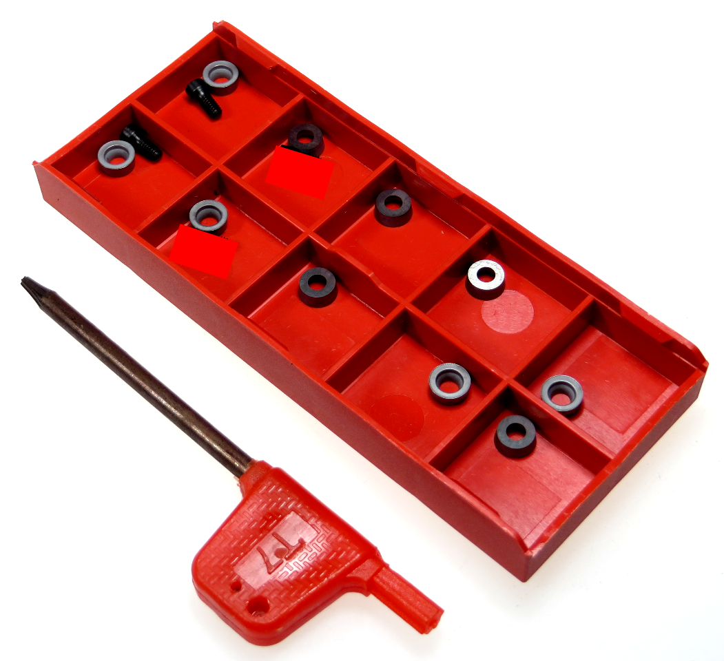 (10) HUNTER MICRO MINI OCL ON CAR BRAKE LATHE BITS, (2) SCREWS, (1) T7