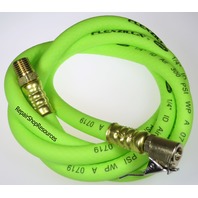 FLEXZILLA TIRE INFLATION HOSE, X-LONG 8', 1/4" NPT, OPEN FLOW CLIP ON CHUCK