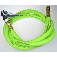 FLEXZILLA TIRE INFLATION HOSE, X-LONG 8', 1/4" NPT, OPEN FLOW CLIP ON CHUCK FLEXZILLA TIRE INFLATION HOSE, X-LONG 8', 1/4" NPT, OPEN FLOW CLIP ON CHUCK