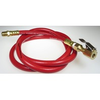 MADE IN USA TIRE INFLATION HOSE, 5' LONG, 1/4" NPT, OPEN FLOW EURO CHUCK MADE IN USA TIRE INFLATION HOSE, 5' LONG, 1/4" NPT, OPEN FLOW EURO CHUCK