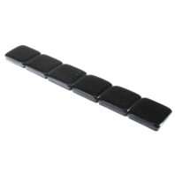 (4) BOX STEEL WHEEL WEIGHTS, ADHESIVE, 1/2 OUNCE, BLACK COATING ~40 POUNDS TOTAL (4) BOX STEEL WHEEL WEIGHTS, ADHESIVE, 1/2 OUNCE, BLACK COATING ~40 POUNDS TOTAL