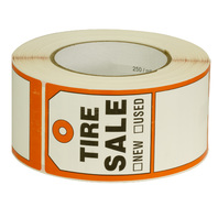 Tire Label - USED TIRE 50 Stickers 6" X 2.5" (150mm x 63.5mm) Tire Label - USED TIRE 50 Stickers 6" X 2.5" (150mm x 63.5mm)