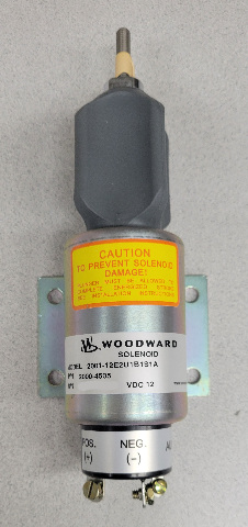 Woodward Diesel Shutoff 12V Solenoid Part # 2000-4505, Model # 2001-12E2U1B1S1A with 3 Terminals