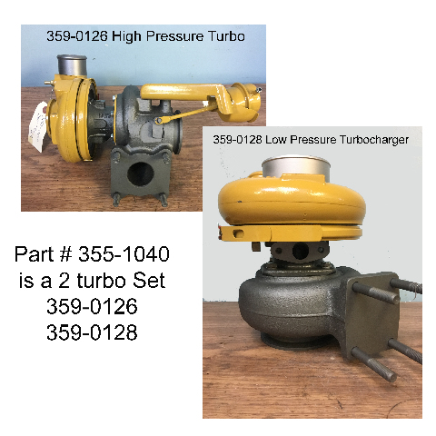Reman 2 Turbo Set for Caterpillar Industrial C7.1 Liter Engine | Cat # 355-1040
