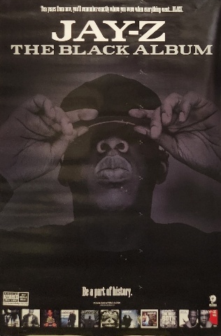 JAY-Z 2003 The Black Album BIG promotional poster VG++ New