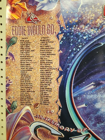 QUICKSILVER 1996 Eddie Aikau Surf BIG promotional poster Damaged
