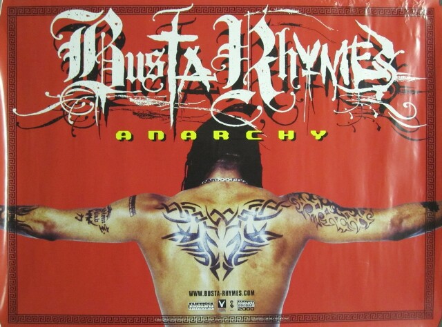 Busta Rhymes 2000 Anarchy promotional poster Very Good ++ New Old