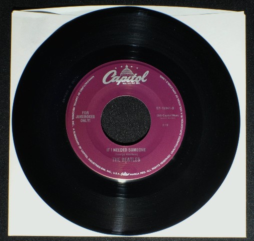 Beatles 45 Single Norwegian Wood Vinyl For Jukeboxes Only S7-19341