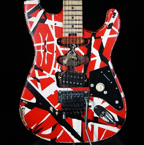 EVH Stripe Series Frankie Frankenstein Relic R/B/W Guitar (Open Box)