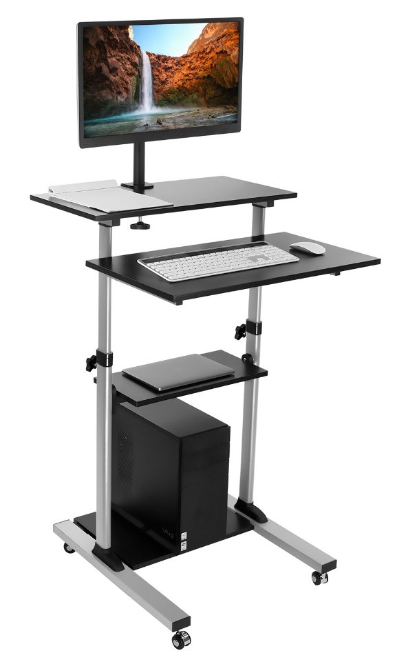 Mount It Mobile Stand Up Desk Height Adjule Computer Work Station