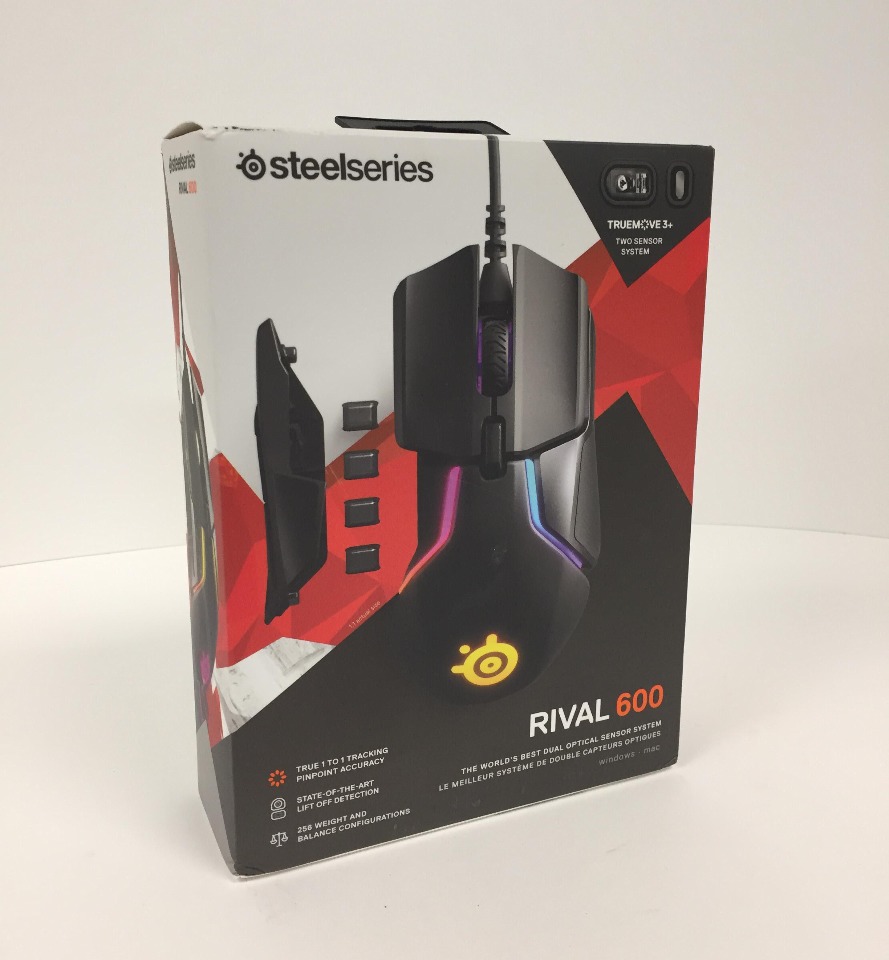 12,000 CPI TrueMove3 SteelSeries Rival 600 Gaming Mouse Dual Optical Sensor