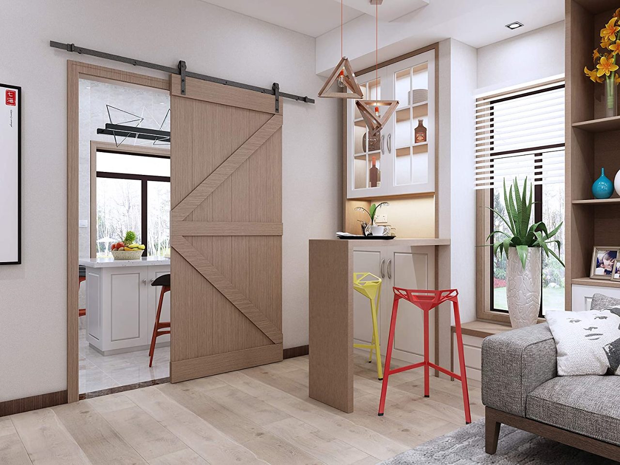 Amazonbasics Barn Door Hardware 8 Ft - J Shape - Black ...