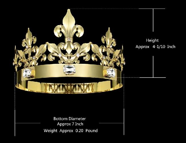 DcZeRong Adult Men Women Queen Crown King Crown Birthday Prom King