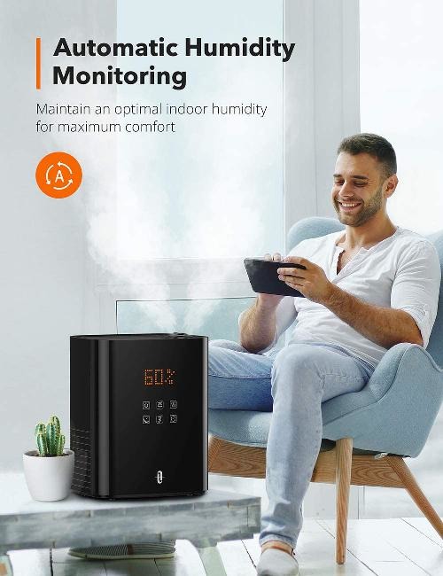 Taotronics 5.5l Warm And Cool Mist Humidifiers Led Display (Black