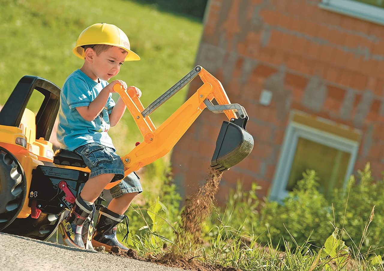 rolly toys cat construction pedal tractor backhoe loader
