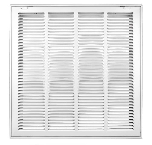 Accord Return Filter Grille With 1/2-Inch  Louvered, 20-Inch X 20-Inch- White