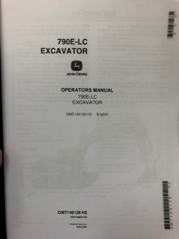 John Deere 790E LC Excavator Operators MAINTENANCE Manual OMT146128 OMT138806