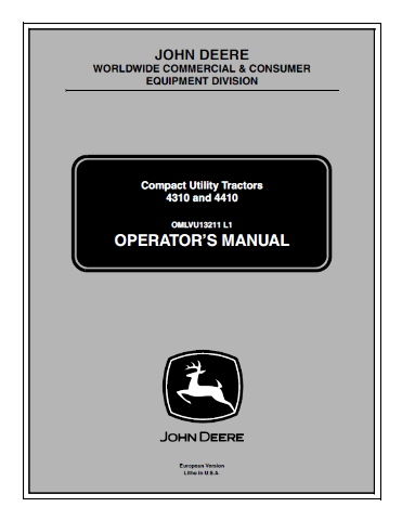 John Deere 4310 4410 Compact Utility Tractors