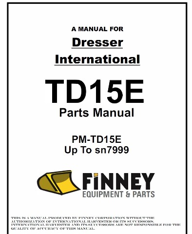 TD15E Parts Manual Book for early sn up to 7999 PM-TD15E chassis