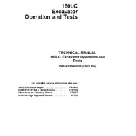 160LC Test Service Manual JD TM1661 Book For John Deere