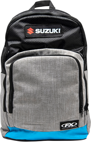 Factory Effex - 23-89410 - Suzuki Standard Backpack - Black/Gray