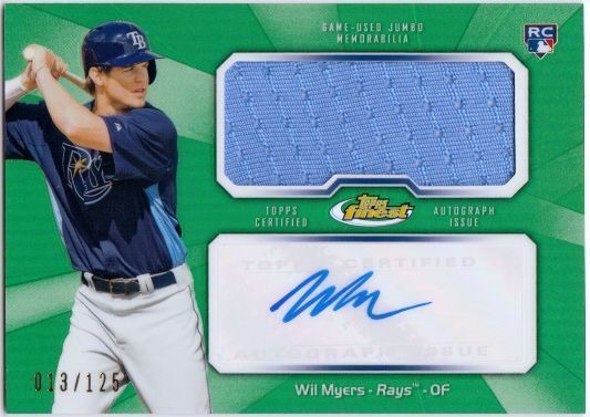 wil myers 2013 finest jumbo jersey relic green refractor 13/125