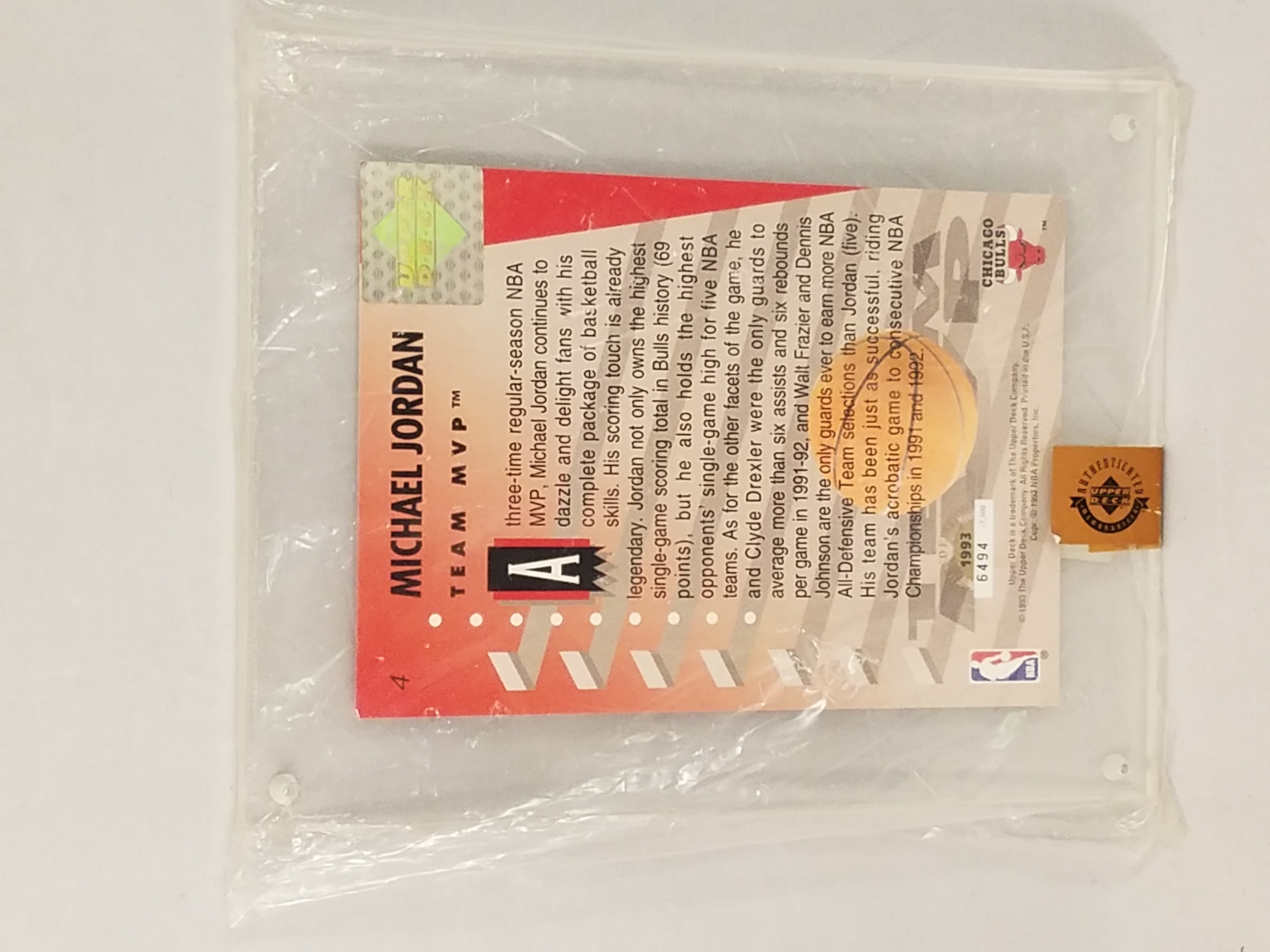 michael jordan mvp hologram card