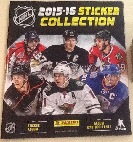 2015/16 PANINI NHL STICKER COLLECTION 72 PAGE ALBUM & 2 SEALED STICKER PACKS