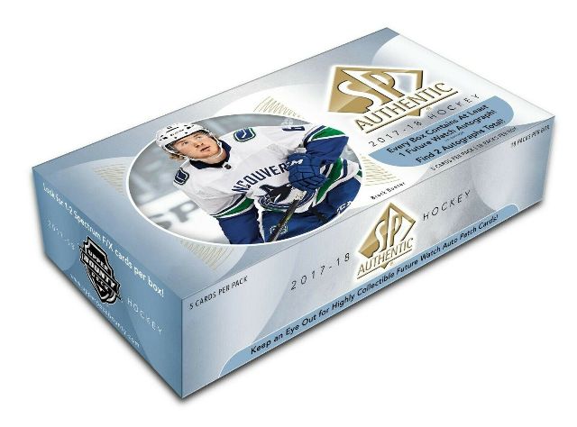 2017/18 Upper Deck UD SP Authentic Hockey Hobby 18 Pack BOX (Sealed) SPA