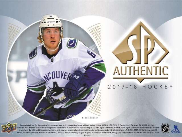2017/18 Upper Deck UD SP Authentic Hockey Hobby 8 Box Inner CASE (Sealed) SPA