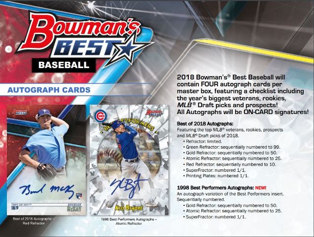 2018 Bowman's Best Baseball Hobby Master Box (Factory Sealed)(Random)