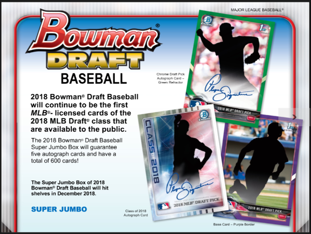 2018 Bowman Draft Picks & Prospects Baseball Super Jumbo 6 Box CASE (Sealed)