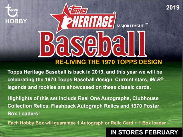 2019 Topps Heritage Baseball Hobby 12 Box Case (Factory Sealed)
