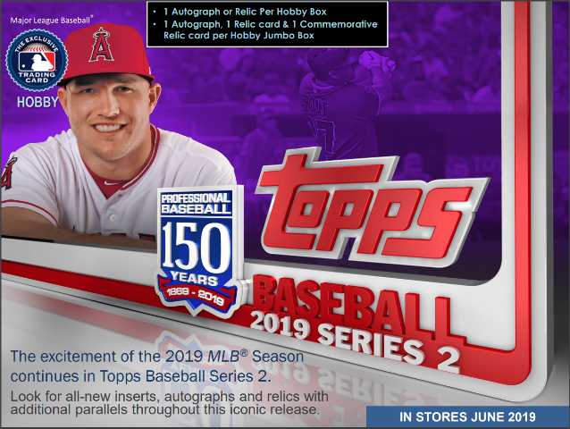 2019 Topps Series 2 Baseball Hobby HTA Jumbo BOX plus 2 Silver Packs (Sealed)