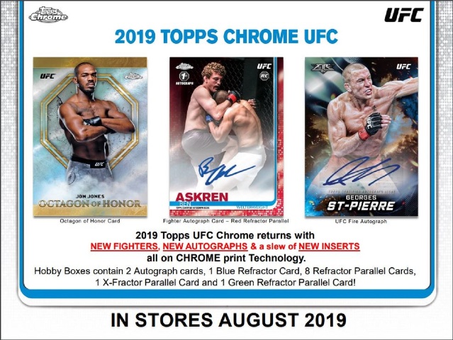 2019 Topps Chrome UFC Hobby 24 Pack BOX (Factory Sealed) MMA