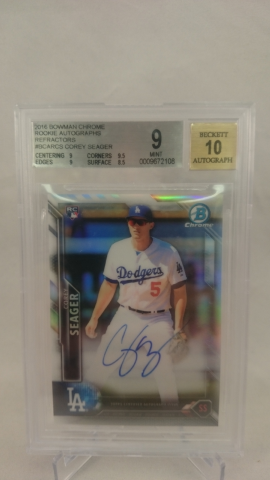2016 Bowman Chrome Rookie Autographs Refractors COREY SEAGER BGS 9 Auto 10 499