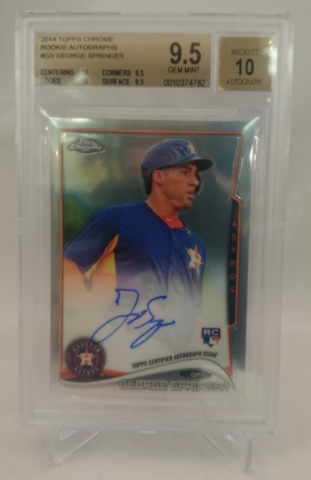 2014 Topps Chrome Rookie Autographs GEORGE SPRINGER BGS 9.5 Auto 10