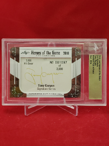 2018 Leaf Heroes Of The Game Cut Signature TONY GWYNN Baseball HOF AU 1097/3000