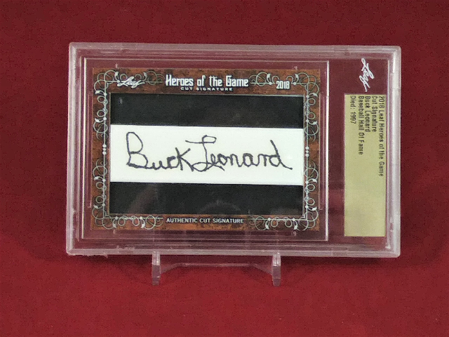 2018 Leaf Heroes Of The Game Cut Signature BUCK LEONARD Baseball HOF Auto