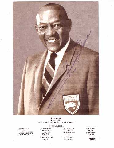 JESSE OWENS Autographed Lincoln-Mercury Sports Panel Photo w/ JSA Letter