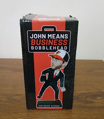 John Means “Business” Bobblehead Baltimore Orioles w/ Box  8/21/2021 Giveaway
