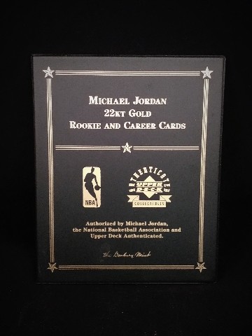 Danbury Mint Michael Jordan 22kt Gold Rookie and Career Cards Upper Deck 1999