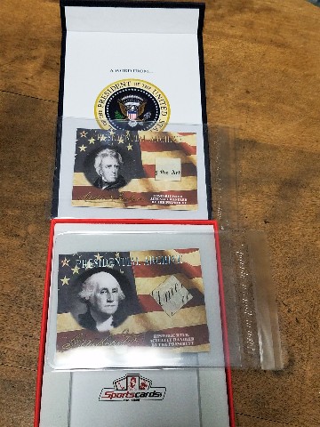 2020 A Word From The President George Washington & Andrew Jackson Relic Cards
