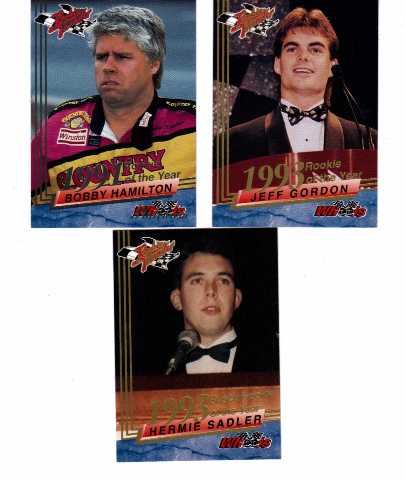 1994 Wheels High Gear Rookie Thunder Update 3 Cards Jeff Gordon Hamilton Sadler