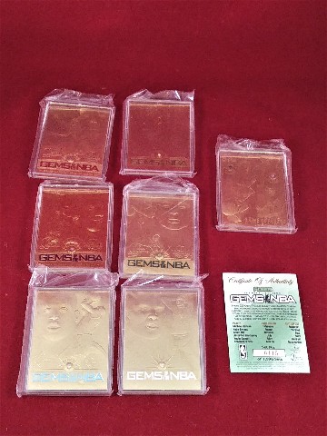 1998 Fleer Gems Of The NBA 23K Gold Card Set /1996 Shaq Kobe Jordan O'Neal Hill