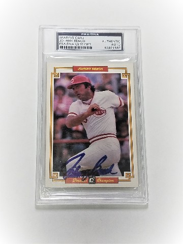 1984 Donruss Champions #51 Johnny Bench Autograph Auto On Card PSA Certified