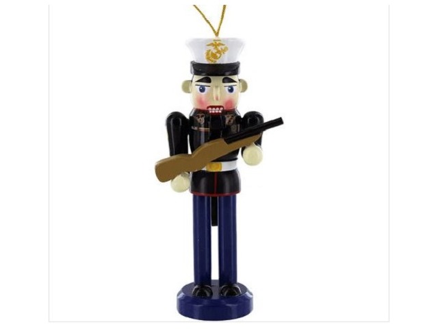 Vanguard MARINE CORPS NUTCRACKER WITH PORT ARMS (Ornament)(4-3/4" Tall)